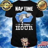 Nap time is my happy hour cat sleep in sofa shirt