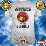 Never Underestimate An Old Man Who Love Softball Shirt