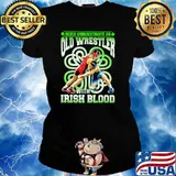 Never Underestimate An Old Wrestler With Irish Blood Patricks Day Shirt Ladies tee