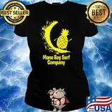 ORIGINAL MANU BAY SURF COMPANY NEW ZEALAND GOLD SURFING PINEAPPLE SHIRT Ladies tee