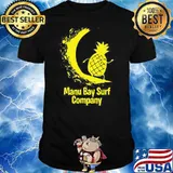 ORIGINAL MANU BAY SURF COMPANY NEW ZEALAND GOLD SURFING PINEAPPLE SHIRT