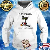 Photography Because Murder Is Wrong Black Cat Hoodie