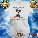 Photography Because Murder Is Wrong Black Cat Ladies tee