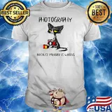Photography Because Murder Is Wrong Black Cat shirt