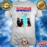 Rottweiler Assemble Happy Independence American Flag shirt