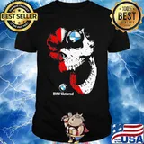 Skull Red White With Bmw Motorrad Logo Shirt