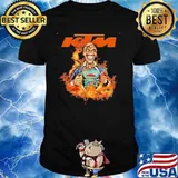 Skull Superman With Logo Ktm Motorcycle Fire Shirt