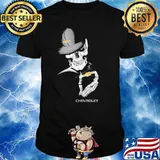 Skull Wear Hat And Hug Chevrolet Logo Shirt