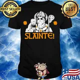 Slainte st patricks day drinking beer lover lucky shamrock shirt