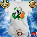 Snoopy Dabbing Shamrock Irish St Patricks Day Ladies tee