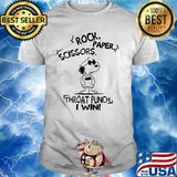 Snoopy Rock Paper Scissors Throat Punch I Win Shirt