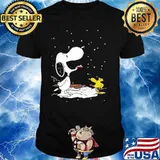 Snoopy Vs Woodstock Playing With Snow Shirt