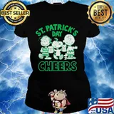 St Patricks Day Cheers Snoopy Charlie Shirt Ladies tee