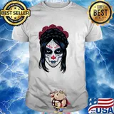 The Women Evil Spider Flower Rose Day Of The Dead Shirt