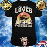 This woman loves her pontoon captain vintage sunset shirt
