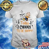 Today I Choose To Be Happy Snoopy Woodstock Charlie Music Shirt