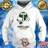 Top Snoopy Playing Soccer Portland Timbers Shirt
