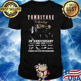 Top Tombstone 28th Anniversary Thank You For The Memories Signatures Shirt