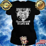 Tough enough to be a wife of a grumpy old biker crazy enough to love him Ladies tee