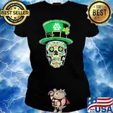 Viking Irish Skull Patricks Day Shirt Ladies tee