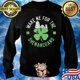 Wake Me For The Shenanigans Snoopy Patricks Day Shirt Sweater