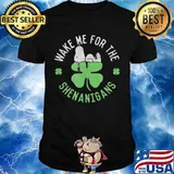 Wake Me For The Shenanigans Snoopy Patricks Day Shirt
