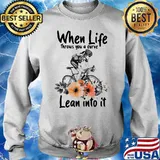 When Life Throws You A Curve Lean Into It Cycling Flowers Shirt Sweater