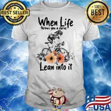 When Life Throws You A Curve Lean Into It Cycling Flowers Shirt