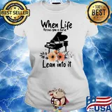 When Life Throws You A Curve Lean Into It Piano Flowers Shirt Ladies tee