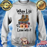When Life Throws You A Curve Lean Into It Roller Skating Flowers Shirt Sweater