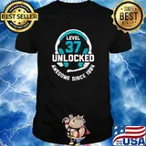 37th Birthday Gift Level 37 Unlocked Awesome Since 1984 Shirt