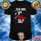 To Do Today Wake Up Rule The World List Red Hemophilia Ribbon Shirt