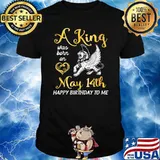 A King Was Born On May 14th Happy Birthday To Me Lion Shirt