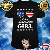 All American Girl 4th Of July Sunglasses American Flag Shirt