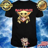 Baby Yoda Play Guitar Iron Maiden Shirt