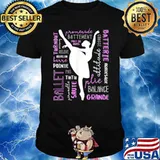 Ballet Terms Typography Ballerina Silhouette Word Art Gift Shirt