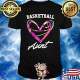 Basketball Aunt Tie Dye Heart Mothers Day Shirt