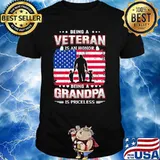 Being A Veteran Is An Honnor Being A Grandpa Is Priceless American Flag Shirt