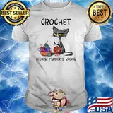 Crochet Because Murder Is Wrong Cat Knit Shirt