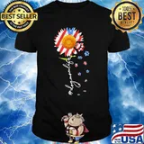 Dog Mom Life Sunflower American Flag Shirt
