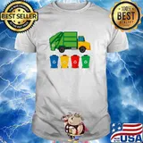 Kids garbage truck recycling bins earth day children toddler shirt