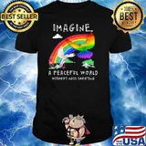 LGBT Imagine A Peaceful World Without Mass Shooting Rainbow Shirt