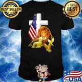 Lion God American Flag Shirt