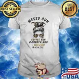 Messy Bun Coffee Run Gangsta Rap I Need A Nap MomLife Lepoard Shirt