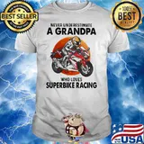 Never Underestimate A Grandpa Who Loves Superbike Racing Blood Moon Shirt