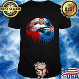 NFL carolina panthers new and Ohio state buckeyes Lips logo shirt
