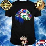 NFL Green Bay Packers and chicago cubs ipad Lips logo shirt