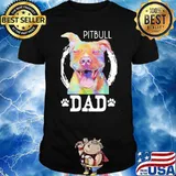 Official Pitbull Dad Watercolor Shirt