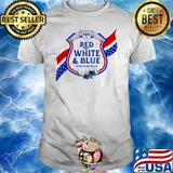 Red White And Blue Police Officer Flower Shirt