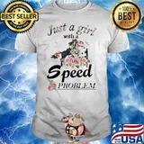 Show Jumping Just A Girl With A Speed Problem Horse Flower Shirt